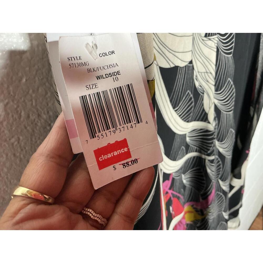 < NWT Gabby Skye Floral Chiffon Shift Dress > - Picture 5 of 6